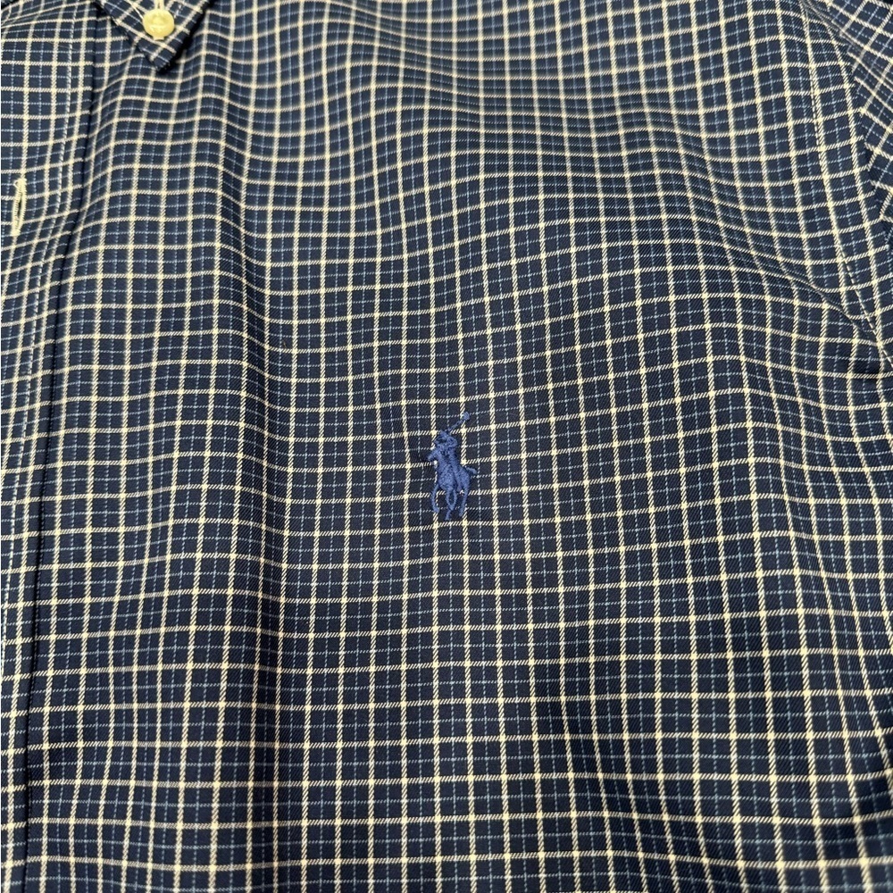 Men's Ralph Lauren Plaid Button Down quiet luxury X-large Blue classic Checkered - Picture 2 of 3